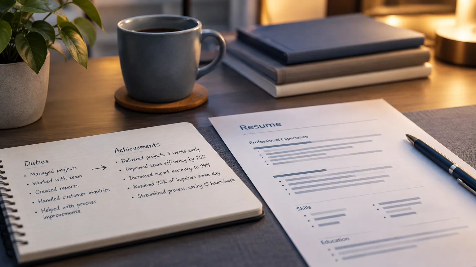 Illustrative image: resume bullet points