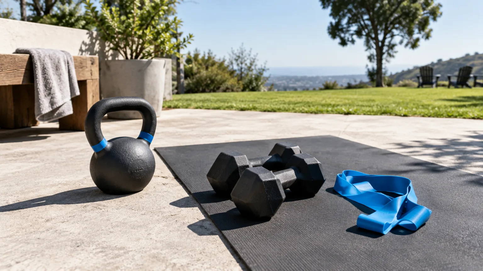 Illustrative image: strength training at home